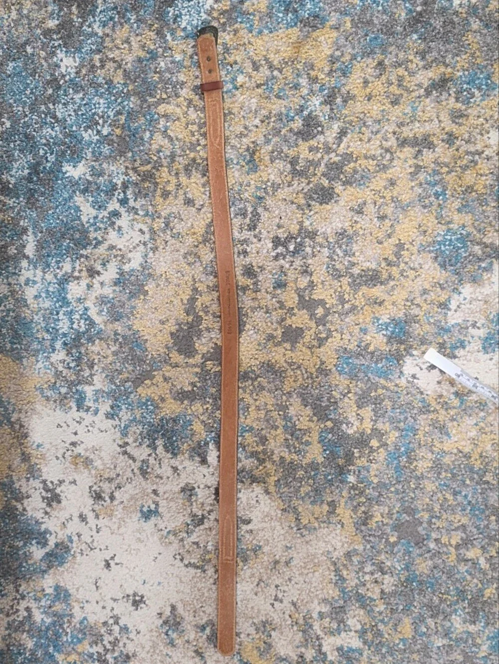 Vintage- Brown Tooled Leather Western Buckle  Belt